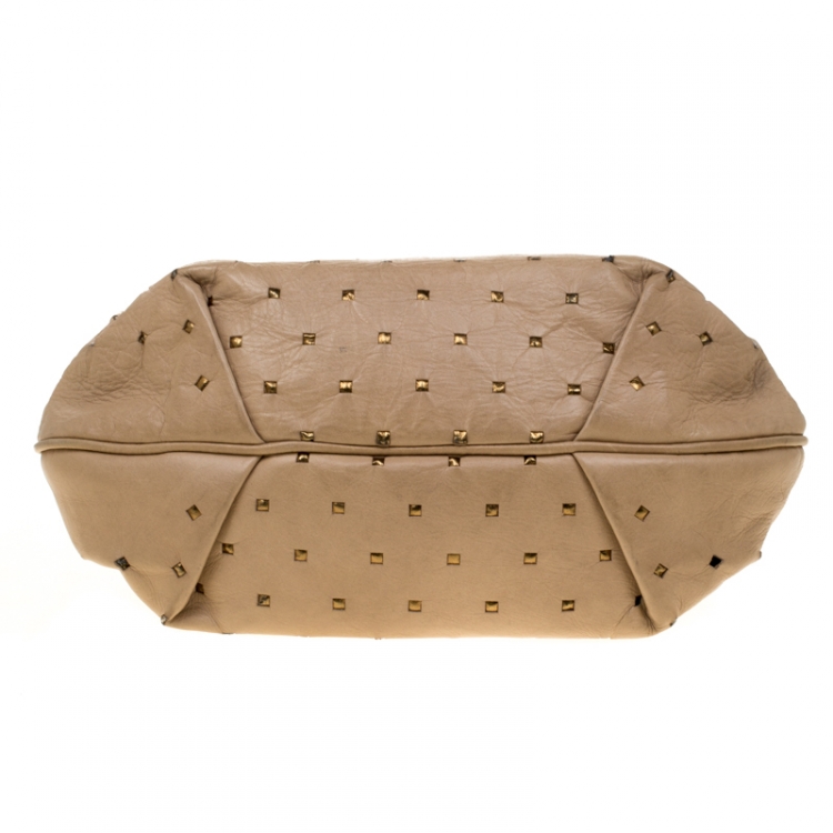 Pre Owned Chloe Beige Perforated Leather Ethel Hobo