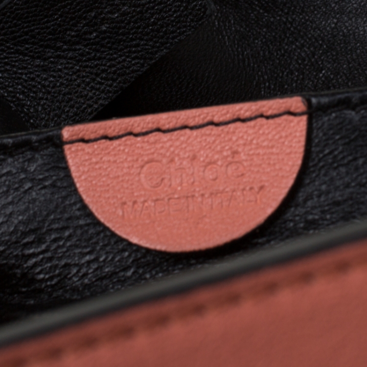 Pre Owned Chloe Peach Leather Large Elsie Shoulder Bag