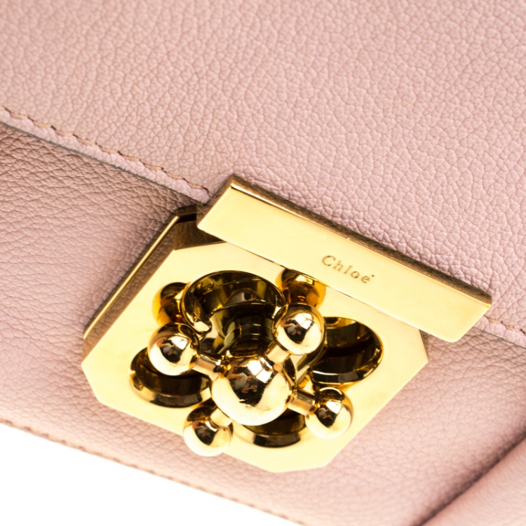 Pre Owned Chloe Pink Leather Small Elsie Chain Shoulder Bag