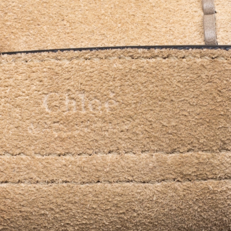 Pre Owned Chloe Dark Beige Leather Mini Hudson Shoulder Bag