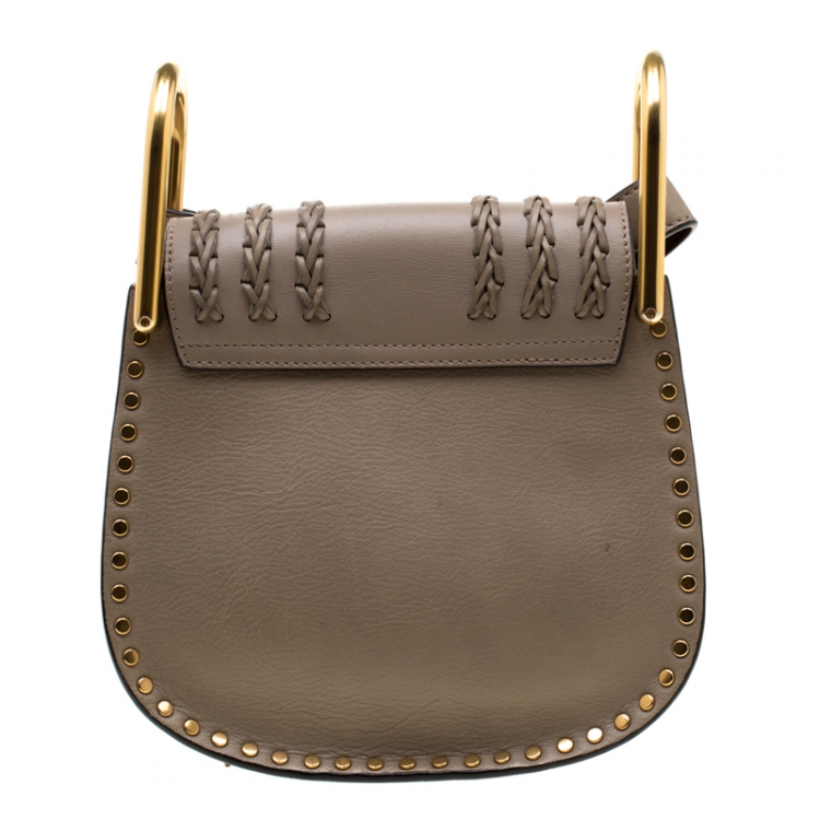 Pre Owned Chloe Dark Beige Leather Mini Hudson Shoulder Bag