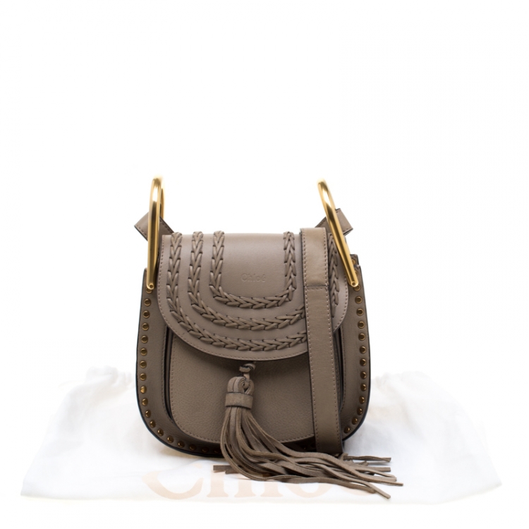 Pre Owned Chloe Dark Beige Leather Mini Hudson Shoulder Bag