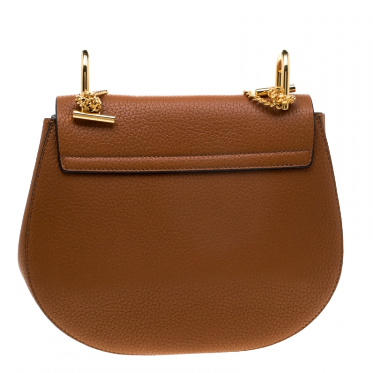 Pre Owned Chloe Caramel Leather Medium Drew Shoulder Bag