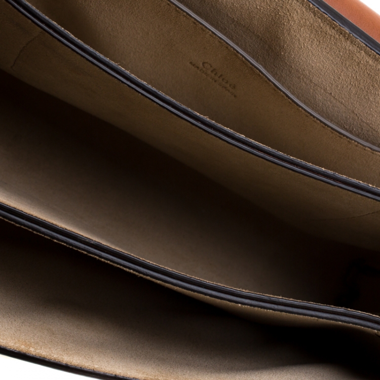 Pre Owned Chloe Brown Leather and Suede Small Faye Shoulder Bag 