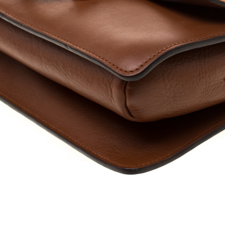 Pre Owned Chloe Brown Leather and Suede Small Faye Shoulder Bag 