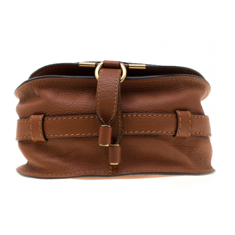 Pre Owned Chloe Brown Leather Mini Marcie Crossbody Bag