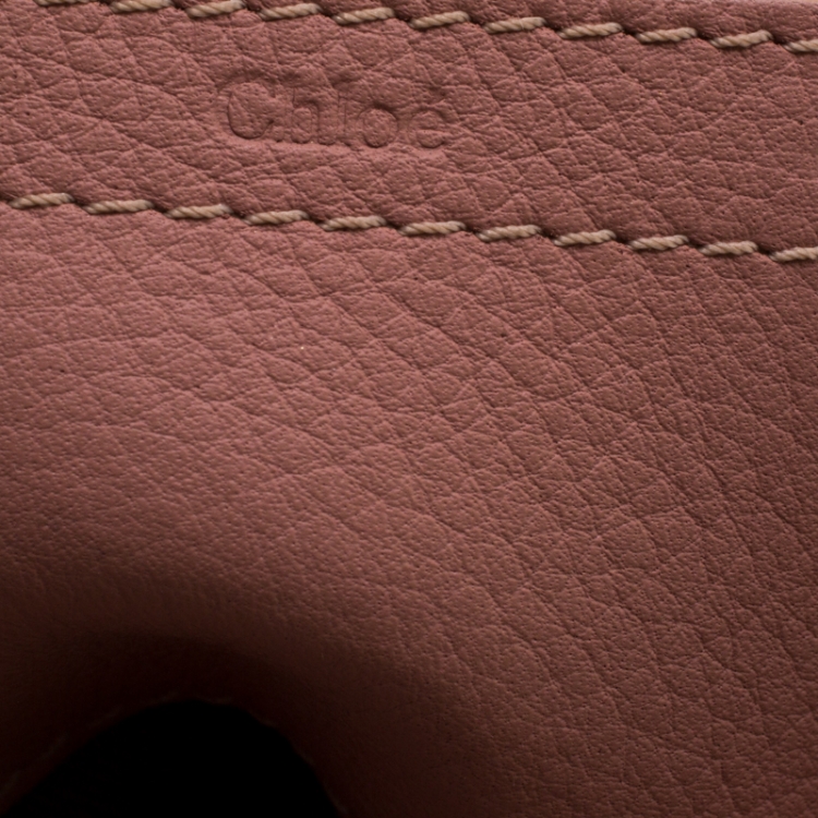 Pre Owned Chloe Pink Leather Mini Marcie Crossbody Bag