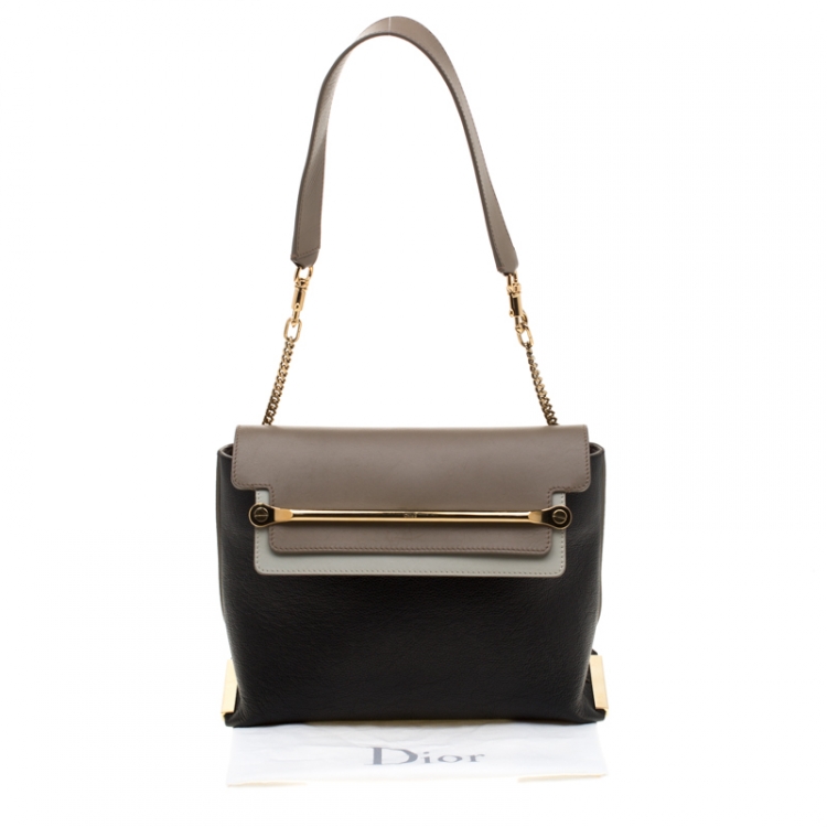 Pre Owned Chloe Tri Color Leather Medium Clare Shoulder Bag