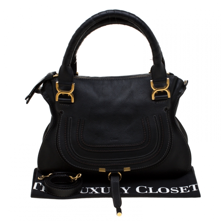 Pre Owned Chloe Black Leather Small Marcie Satchel 