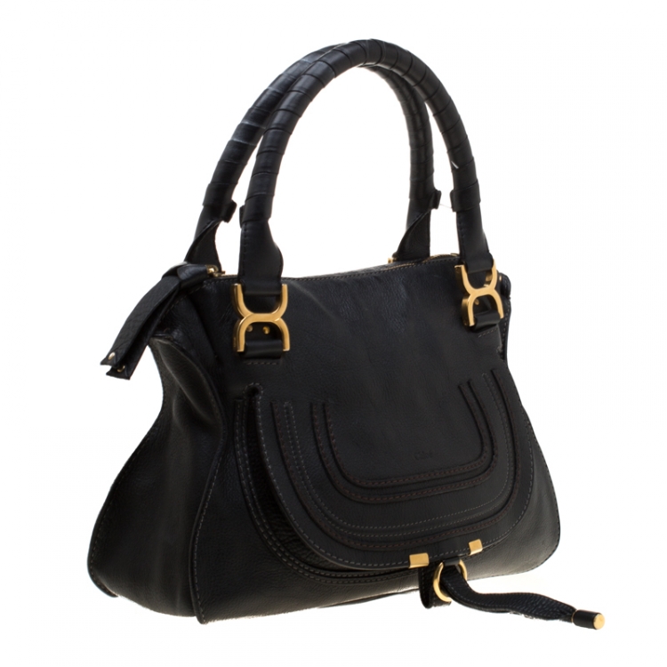 Pre Owned Chloe Black Leather Small Marcie Satchel 