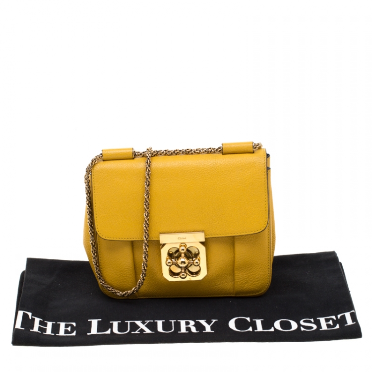 مملوكة مسبقًا Chloe Mustard Leather Small Elsie Shoulder Bag