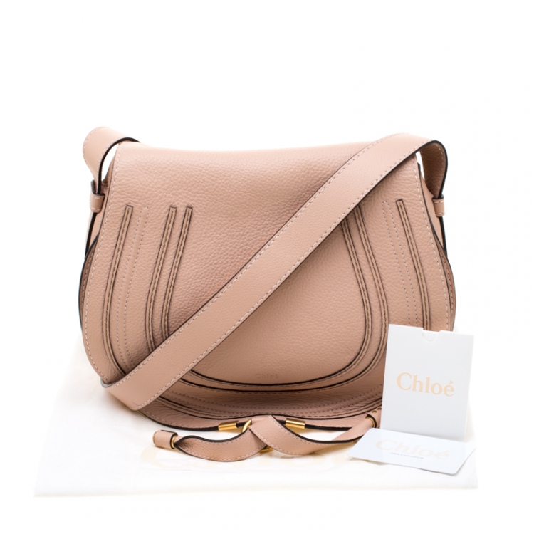 Pre Owned Chloe Blush Pink Leather Medium Marcie Crossbody Bag