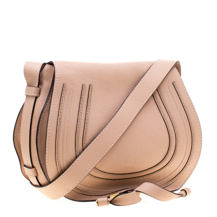 Pre Owned Chloe Blush Pink Leather Medium Marcie Crossbody Bag