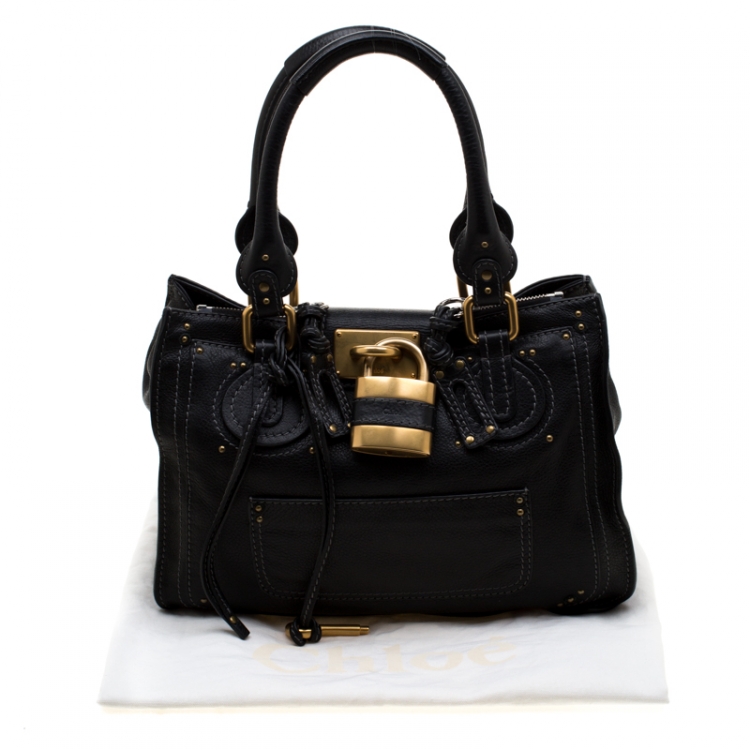 Pre Owned Chloe Black Leather Paddington Tote