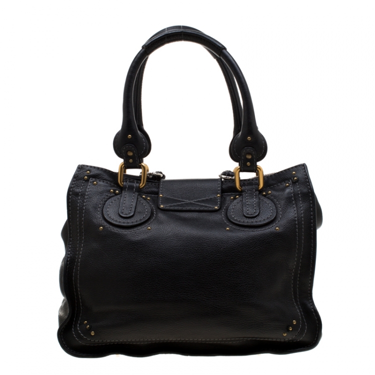 Pre Owned Chloe Black Leather Paddington Tote