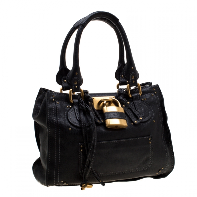 Pre Owned Chloe Black Leather Paddington Tote