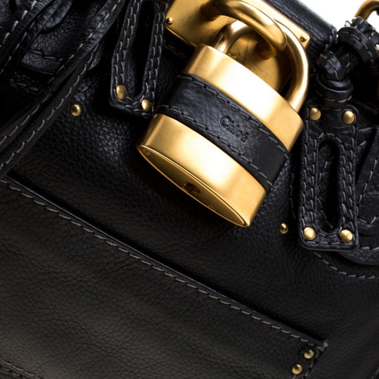 Pre Owned Chloe Black Leather Paddington Tote