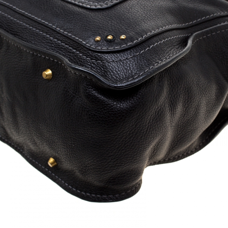 Pre Owned Chloe Black Leather Paddington Tote