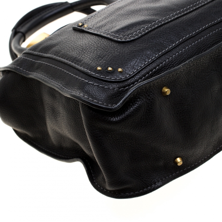 Pre Owned Chloe Black Leather Paddington Tote