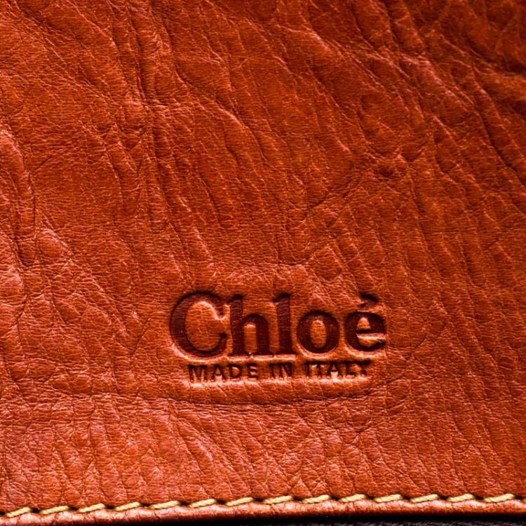 Pre Owned Chloe Brown Leather Edith Shopper Tote