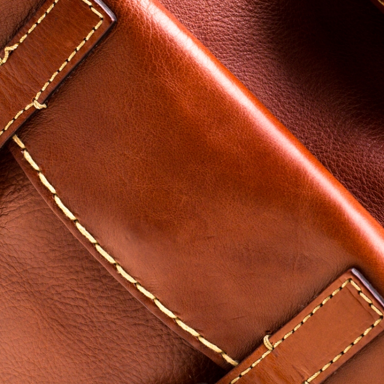 Pre Owned Chloe Brown Leather Edith Shopper Tote