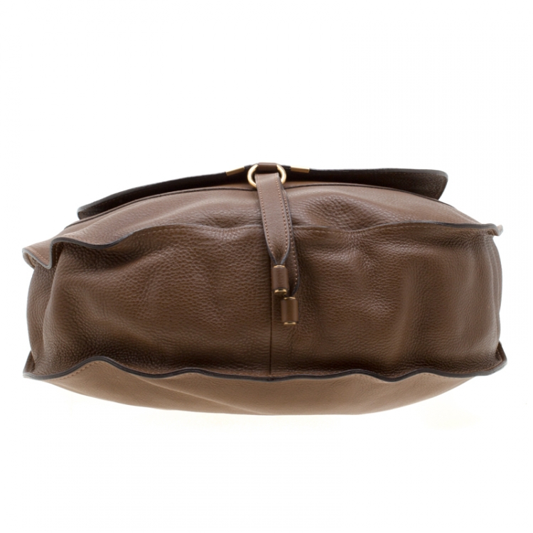 Pre Owned Chloe Brown Leather Large Marcie Satchel