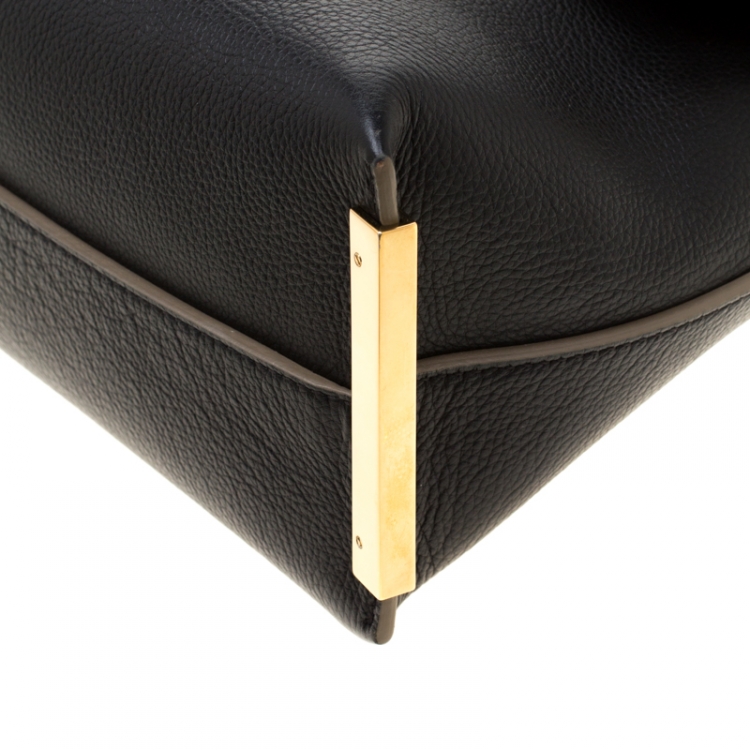 Pre Owned Chloe Black/Beige Leather Small Clare Shoulder Bag