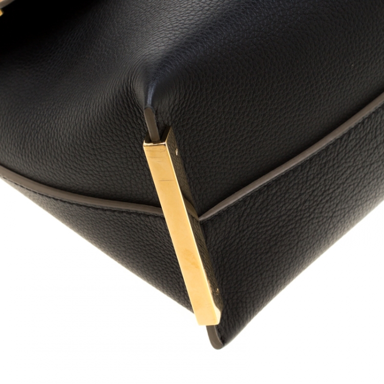 Pre Owned Chloe Black/Beige Leather Small Clare Shoulder Bag