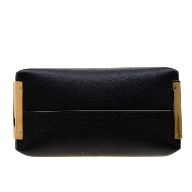 Pre Owned Chloe Black/Beige Leather Small Clare Shoulder Bag