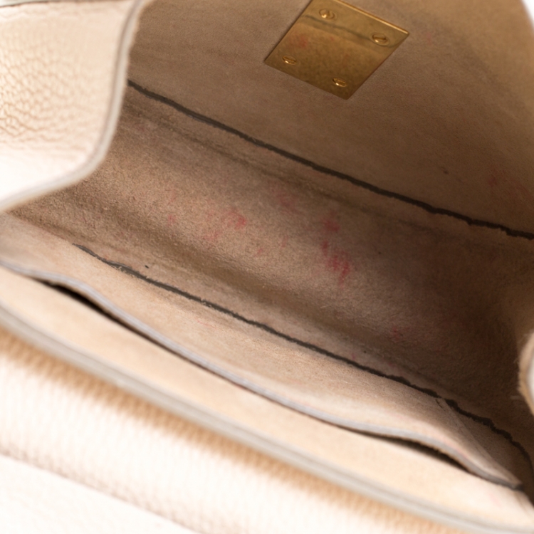 Pre Owned Chloe Cream Leather Small Drew Shoulder Bag