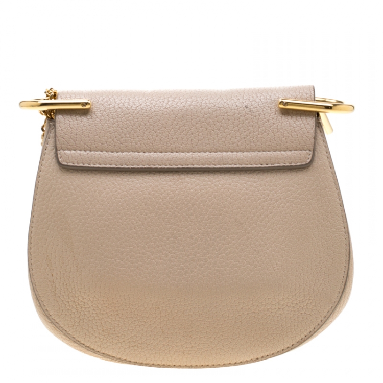Pre Owned Chloe Cream Leather Small Drew Shoulder Bag
