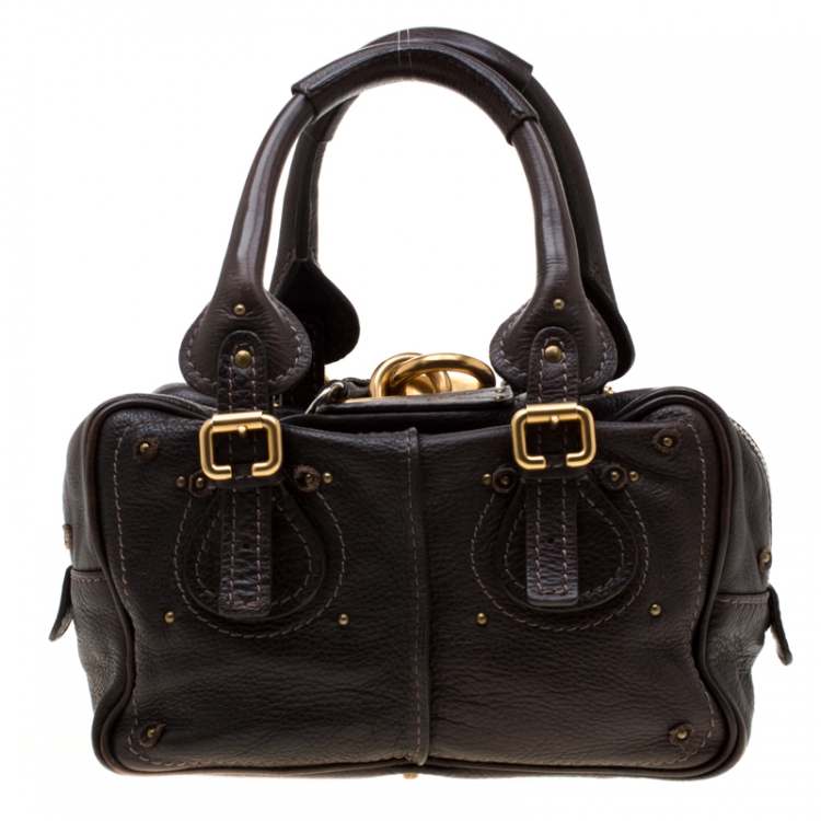 Pre Owned Chloe Dark Brown Leather Mini Paddington Satchel