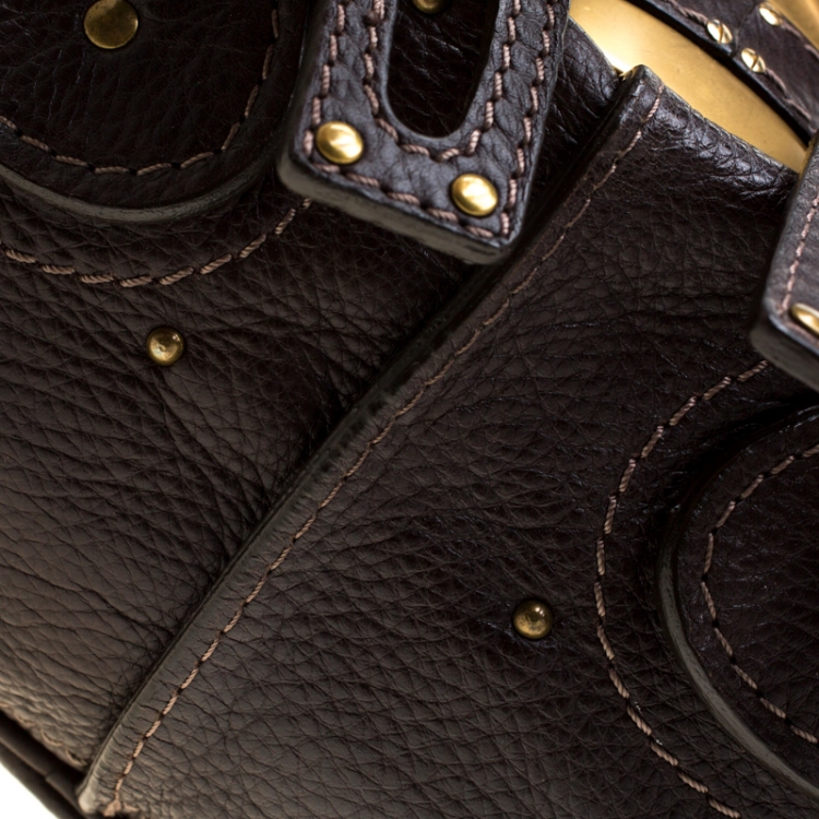 Pre Owned Chloe Dark Brown Leather Mini Paddington Satchel