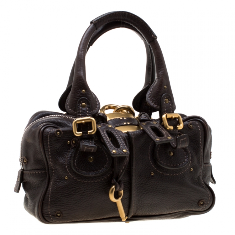 Pre Owned Chloe Dark Brown Leather Mini Paddington Satchel