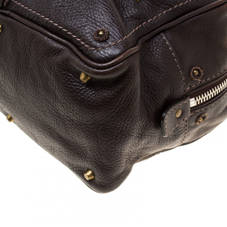 Pre Owned Chloe Dark Brown Leather Mini Paddington Satchel