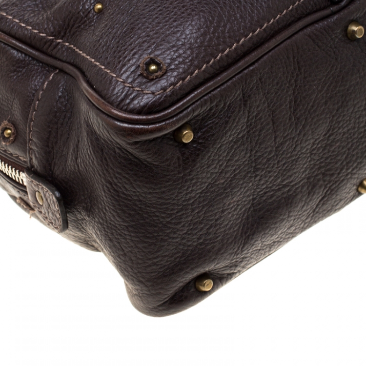 Pre Owned Chloe Dark Brown Leather Mini Paddington Satchel