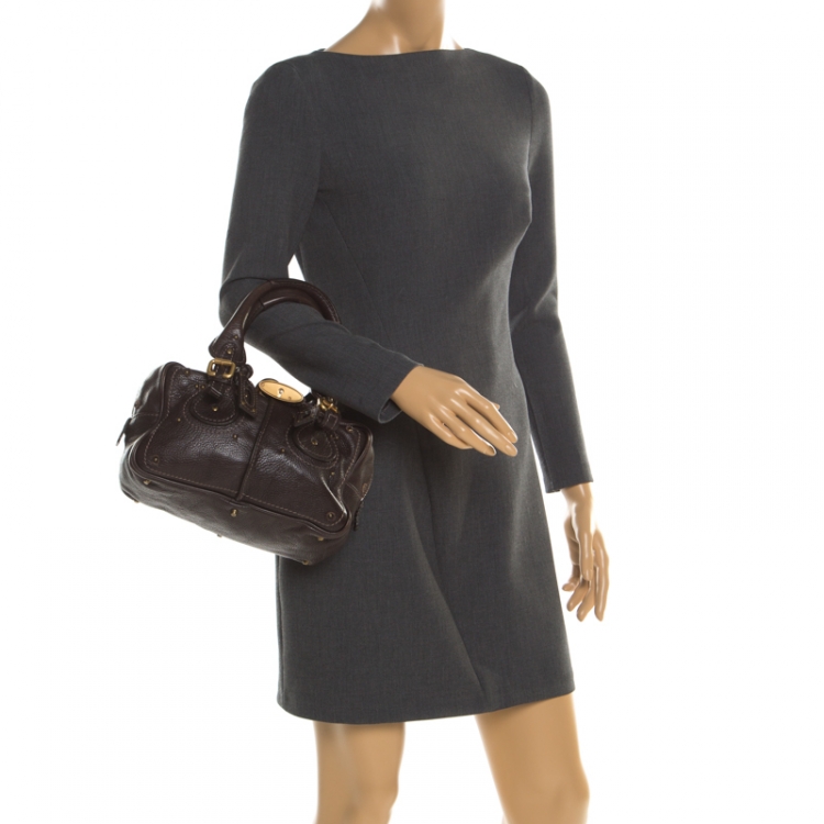 Pre Owned Chloe Dark Brown Leather Mini Paddington Satchel