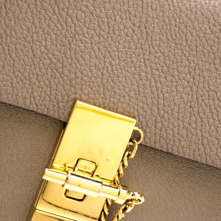 Pre Owned Chloe Grey Leather Small Drew Shoulder Bag
