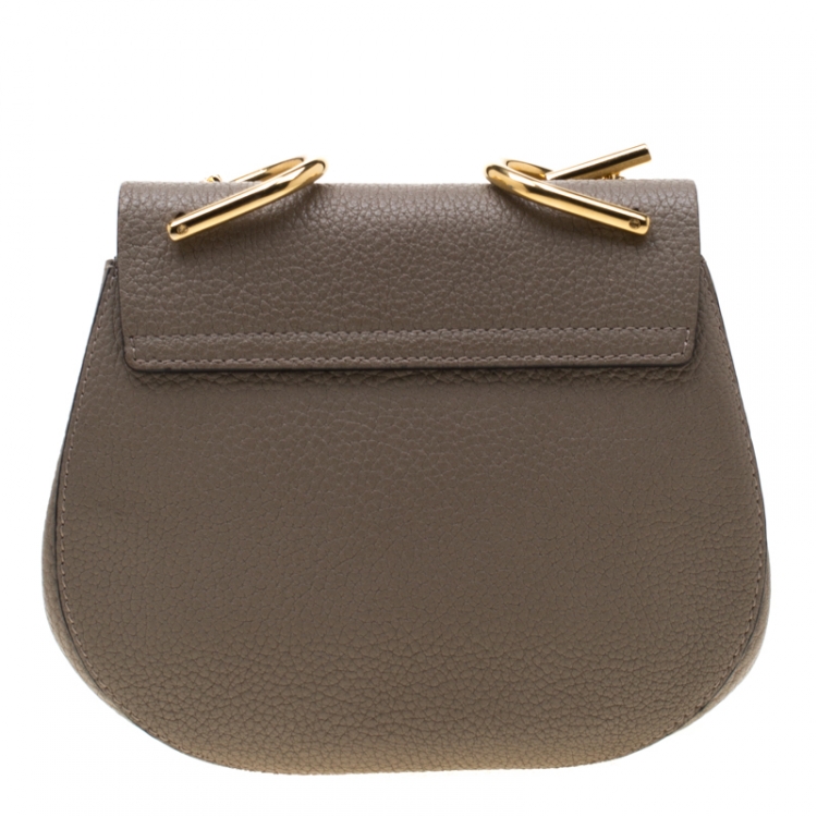 Pre Owned Chloe Grey Leather Small Drew Shoulder Bag