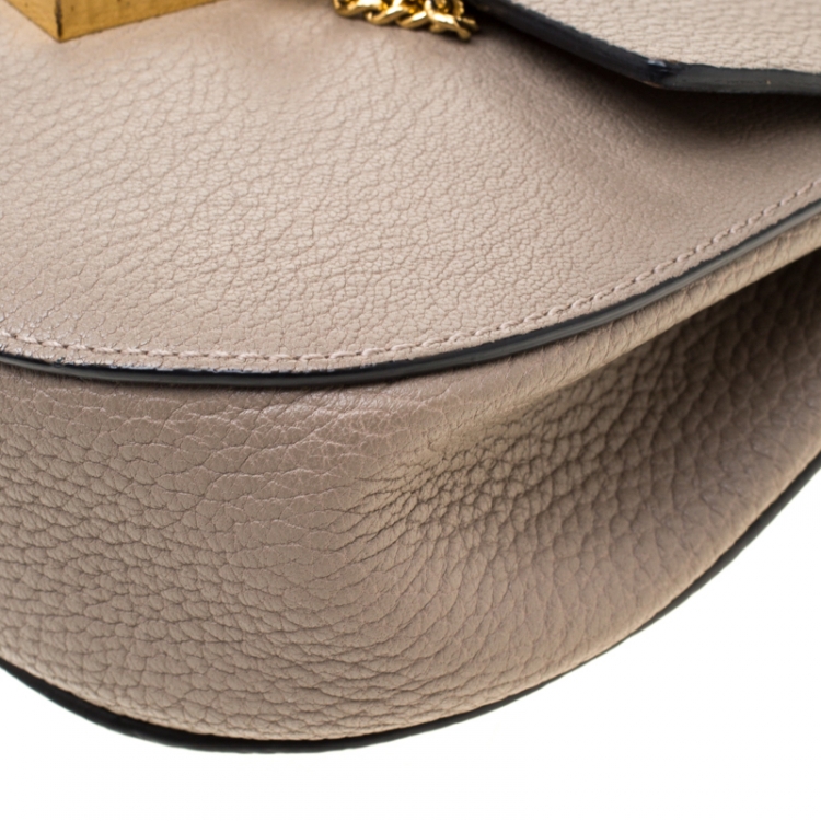 Pre Owned Chloe Grey Leather Small Drew Shoulder Bag