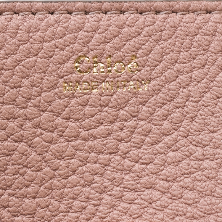 Pre Owned Chloe Pale Peach Leather Mini Drew Crossbody Bag