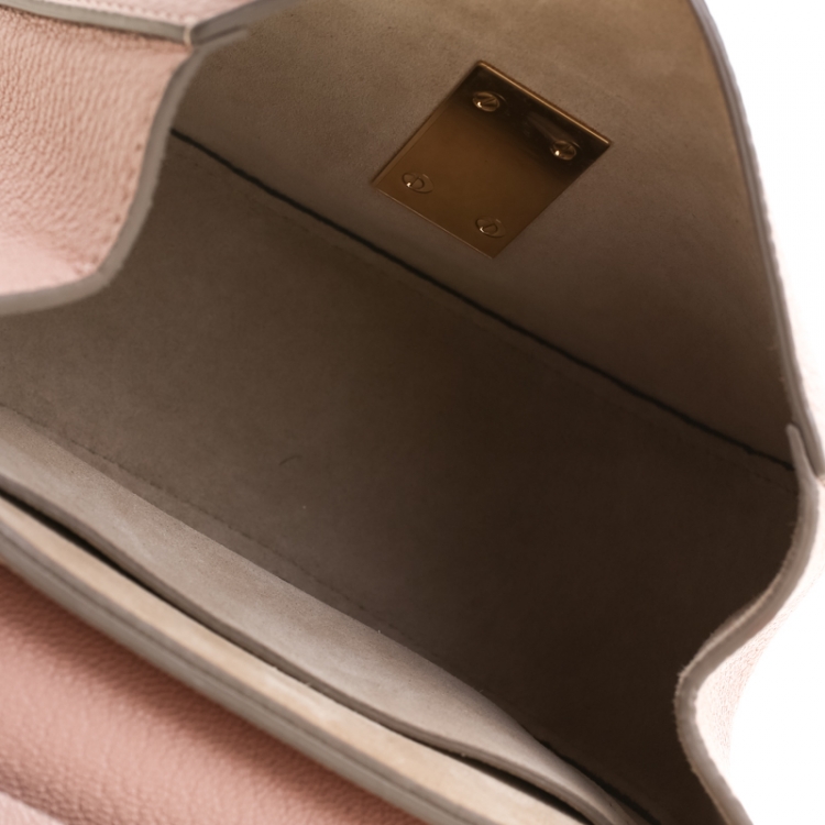 Pre Owned Chloe Pale Peach Leather Mini Drew Crossbody Bag