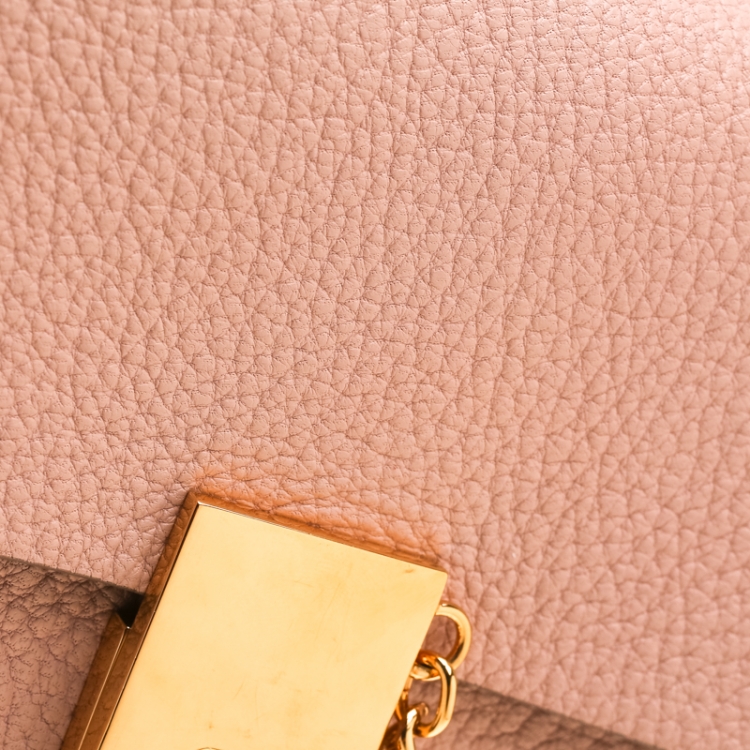 Pre Owned Chloe Pale Peach Leather Mini Drew Crossbody Bag