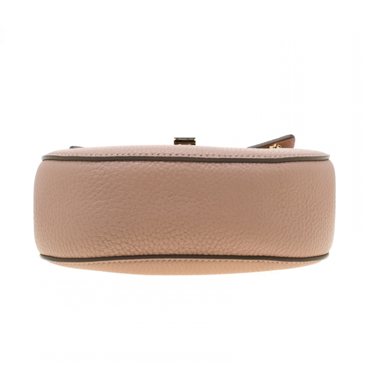 Pre Owned Chloe Pale Peach Leather Mini Drew Crossbody Bag