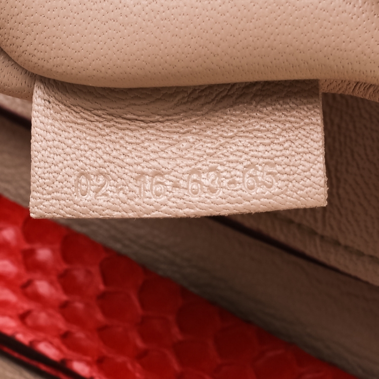 Pre Owned Chloe Coral Red Python Small Drew Shoulder Bag