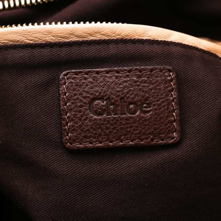Pre Owned Chloe Brown Leather Large Paraty Shoulder Bag