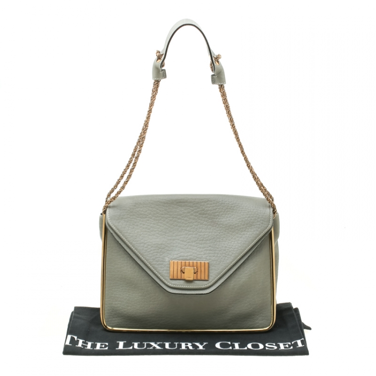 Pre Owned Chloe Grey Leather Medium Sally Shoulder Bag