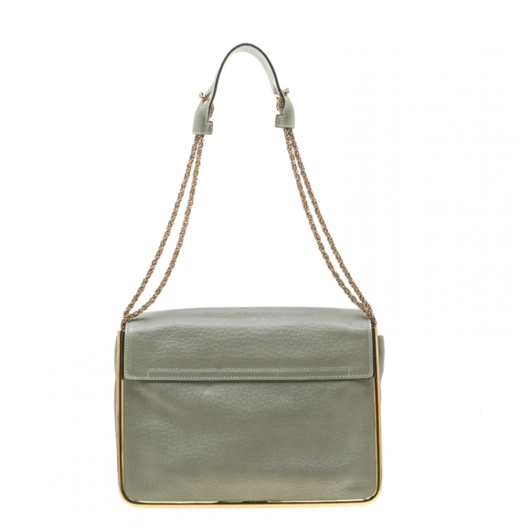 Pre Owned Chloe Grey Leather Medium Sally Shoulder Bag