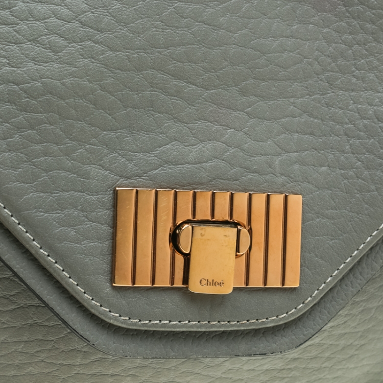 Pre Owned Chloe Grey Leather Medium Sally Shoulder Bag