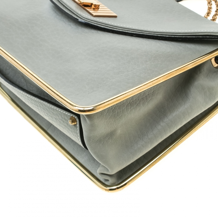 Pre Owned Chloe Grey Leather Medium Sally Shoulder Bag
